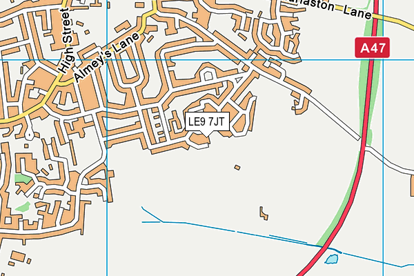 LE9 7JT map - OS VectorMap District (Ordnance Survey)