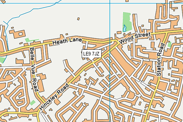 LE9 7JZ map - OS VectorMap District (Ordnance Survey)