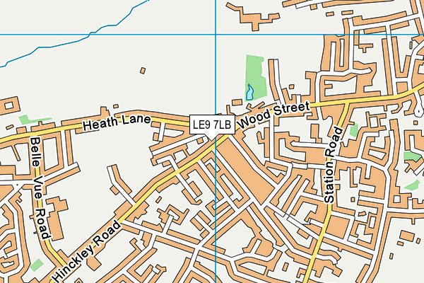 LE9 7LB map - OS VectorMap District (Ordnance Survey)