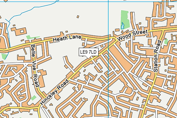 LE9 7LD map - OS VectorMap District (Ordnance Survey)