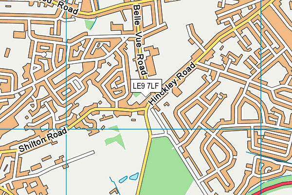 LE9 7LF map - OS VectorMap District (Ordnance Survey)