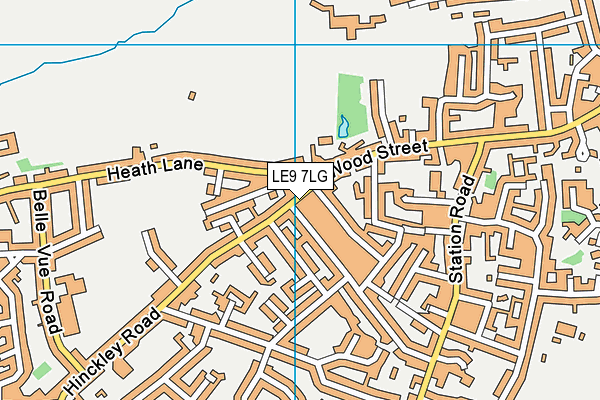LE9 7LG map - OS VectorMap District (Ordnance Survey)