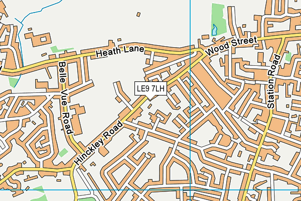 LE9 7LH map - OS VectorMap District (Ordnance Survey)