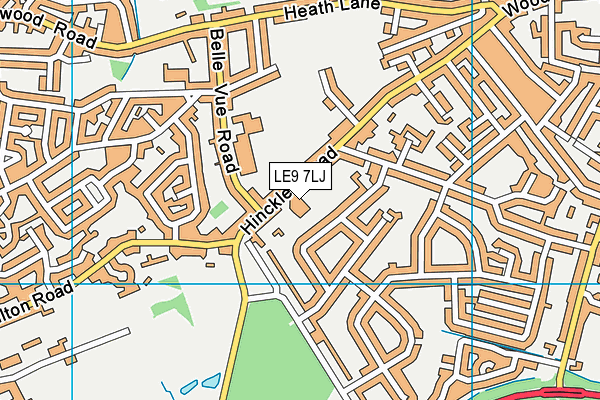 LE9 7LJ map - OS VectorMap District (Ordnance Survey)
