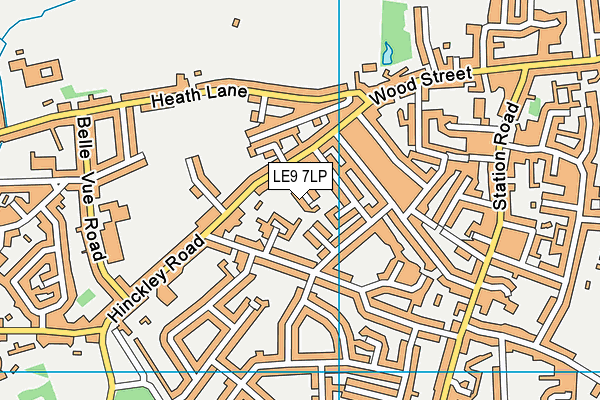 LE9 7LP map - OS VectorMap District (Ordnance Survey)
