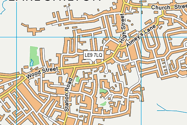 LE9 7LQ map - OS VectorMap District (Ordnance Survey)
