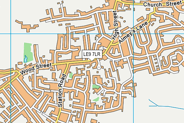 LE9 7LR map - OS VectorMap District (Ordnance Survey)