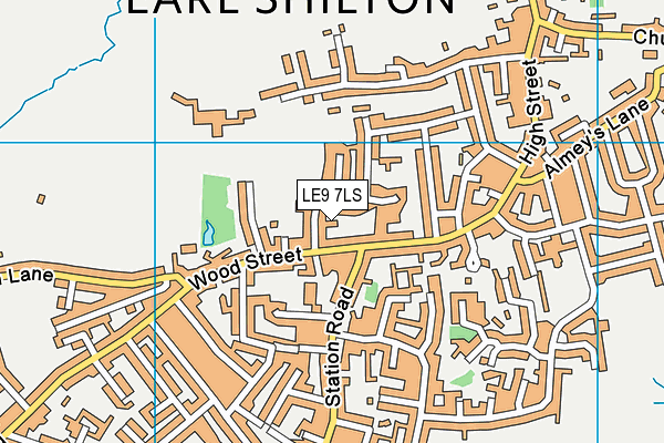 LE9 7LS map - OS VectorMap District (Ordnance Survey)