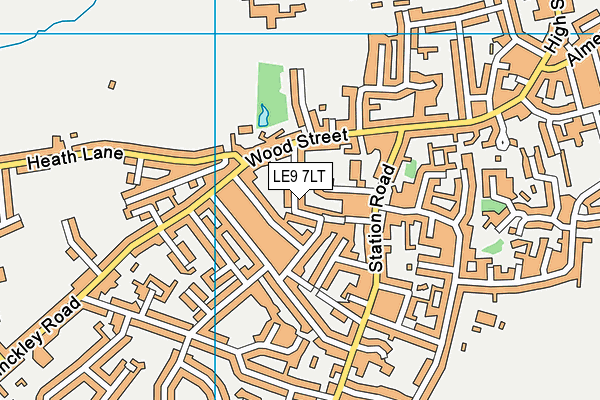 LE9 7LT map - OS VectorMap District (Ordnance Survey)