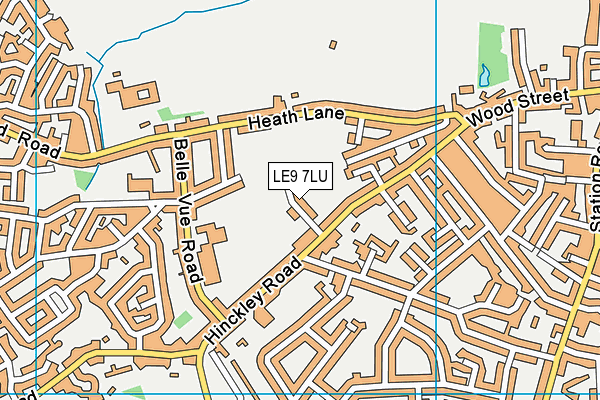 LE9 7LU map - OS VectorMap District (Ordnance Survey)
