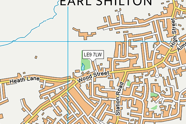 LE9 7LW map - OS VectorMap District (Ordnance Survey)