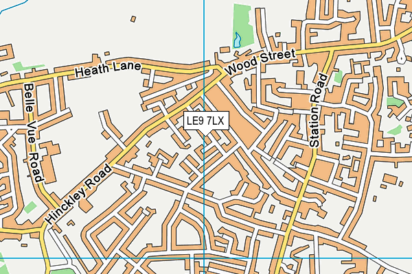 LE9 7LX map - OS VectorMap District (Ordnance Survey)