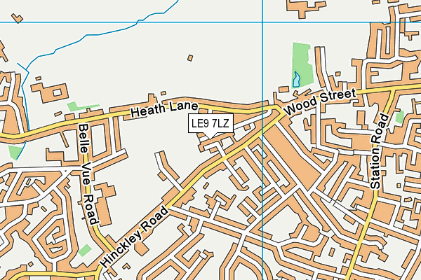LE9 7LZ map - OS VectorMap District (Ordnance Survey)