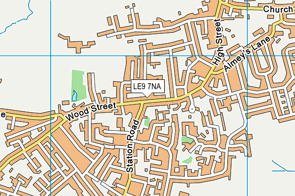 LE9 7NA map - OS VectorMap District (Ordnance Survey)