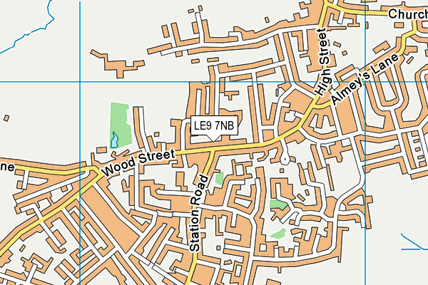 LE9 7NB map - OS VectorMap District (Ordnance Survey)