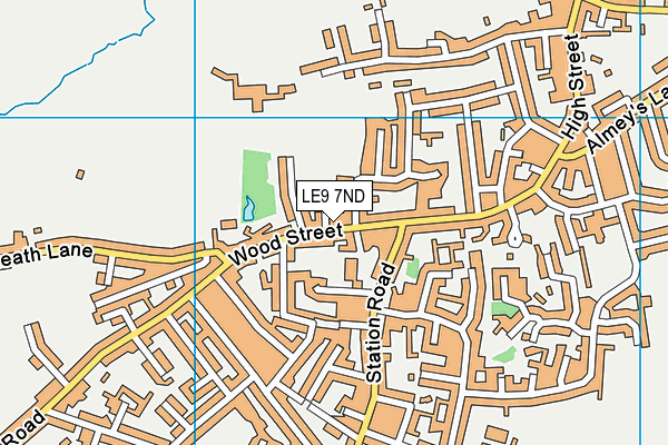LE9 7ND map - OS VectorMap District (Ordnance Survey)