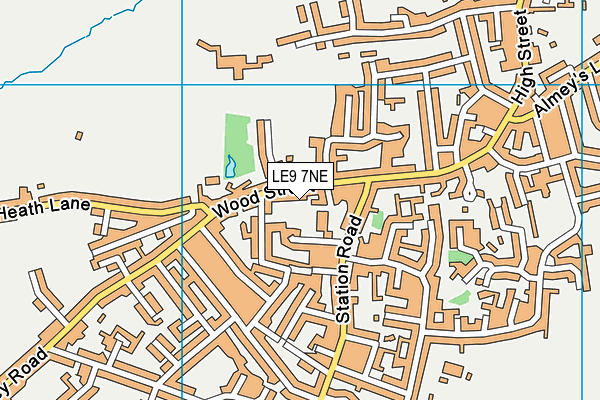 LE9 7NE map - OS VectorMap District (Ordnance Survey)