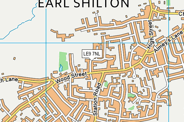 LE9 7NL map - OS VectorMap District (Ordnance Survey)