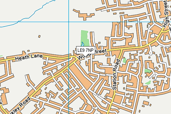 LE9 7NP map - OS VectorMap District (Ordnance Survey)