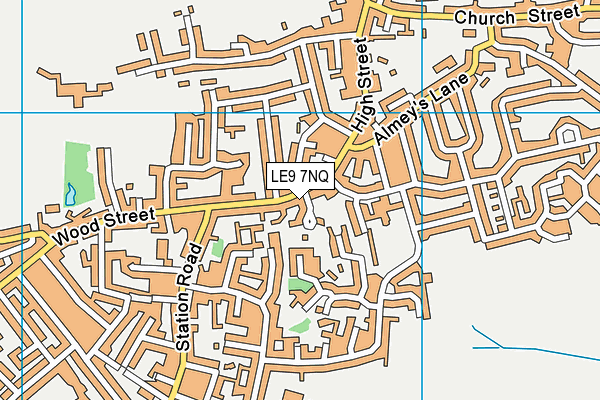 LE9 7NQ map - OS VectorMap District (Ordnance Survey)