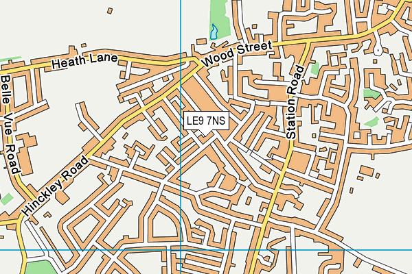 LE9 7NS map - OS VectorMap District (Ordnance Survey)