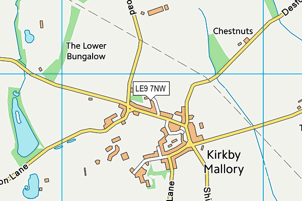 LE9 7NW map - OS VectorMap District (Ordnance Survey)