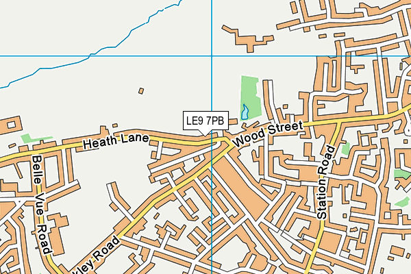 LE9 7PB map - OS VectorMap District (Ordnance Survey)
