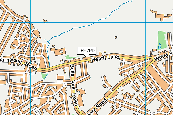Heath Lane Academy map (LE9 7PD) - OS VectorMap District (Ordnance Survey)