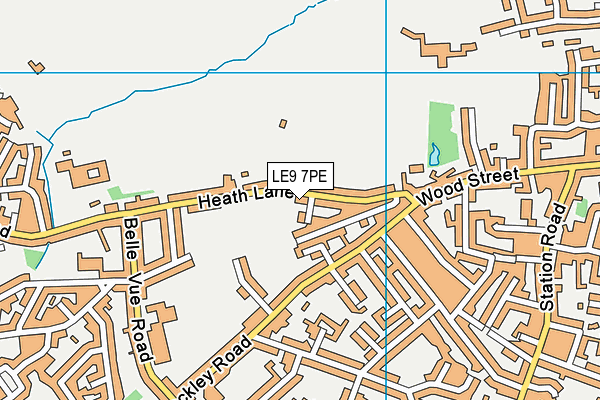 LE9 7PE map - OS VectorMap District (Ordnance Survey)