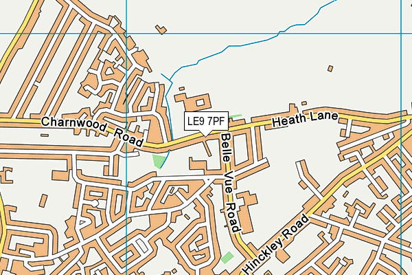 LE9 7PF map - OS VectorMap District (Ordnance Survey)