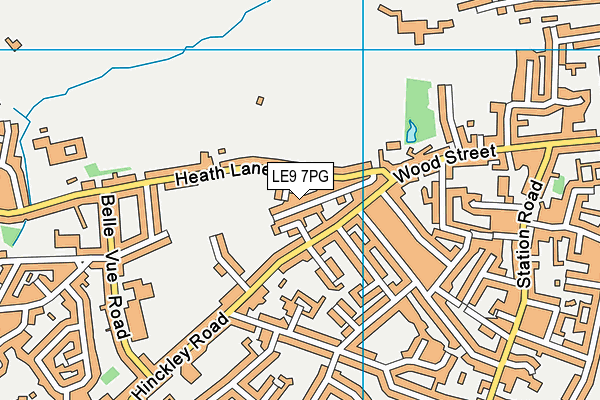 LE9 7PG map - OS VectorMap District (Ordnance Survey)