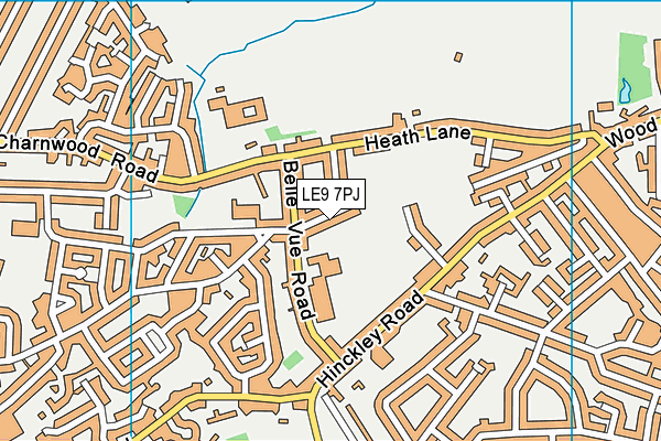 LE9 7PJ map - OS VectorMap District (Ordnance Survey)