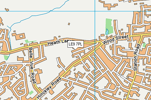 LE9 7PL map - OS VectorMap District (Ordnance Survey)