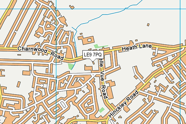 LE9 7PQ map - OS VectorMap District (Ordnance Survey)