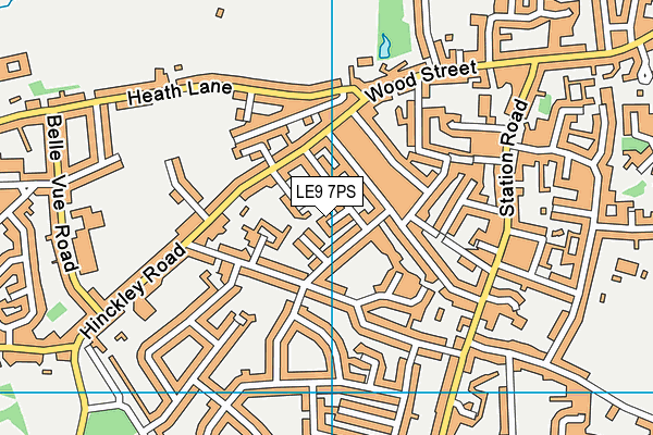 LE9 7PS map - OS VectorMap District (Ordnance Survey)