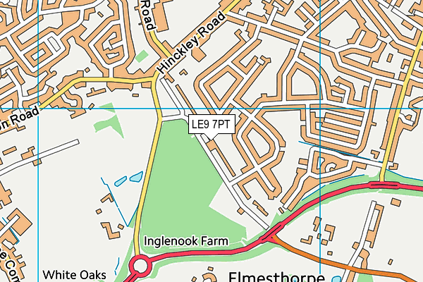 LE9 7PT map - OS VectorMap District (Ordnance Survey)