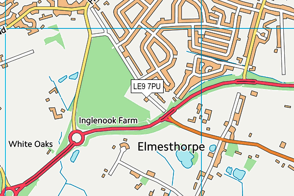 LE9 7PU map - OS VectorMap District (Ordnance Survey)