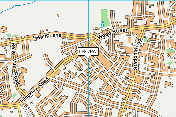 LE9 7PW map - OS VectorMap District (Ordnance Survey)