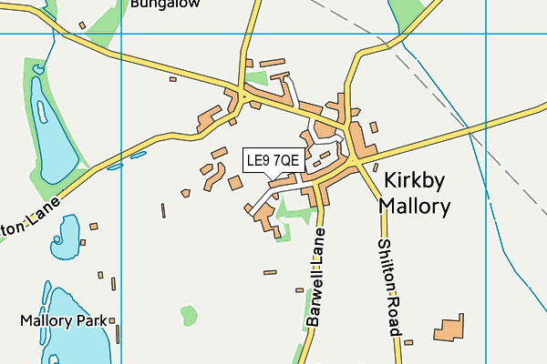 LE9 7QE map - OS VectorMap District (Ordnance Survey)
