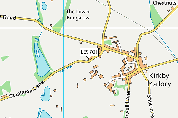 LE9 7QJ map - OS VectorMap District (Ordnance Survey)