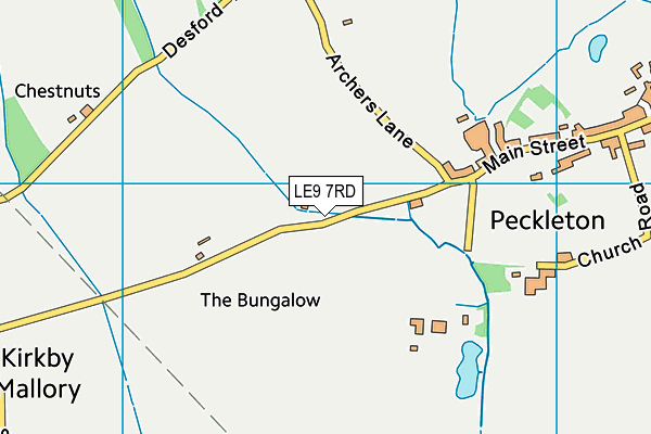 LE9 7RD map - OS VectorMap District (Ordnance Survey)