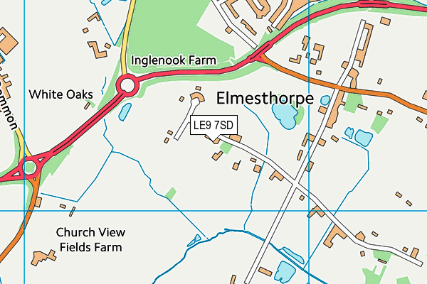 LE9 7SD map - OS VectorMap District (Ordnance Survey)