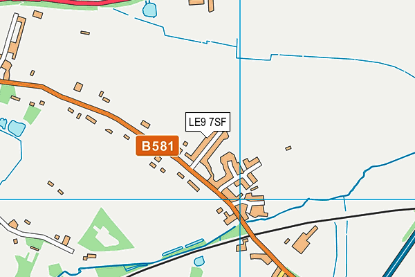 LE9 7SF map - OS VectorMap District (Ordnance Survey)