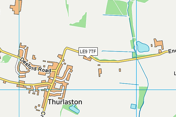 Huncote Sports And Social Club map (LE9 7TF) - OS VectorMap District (Ordnance Survey)