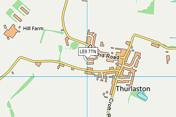 LE9 7TN map - OS VectorMap District (Ordnance Survey)