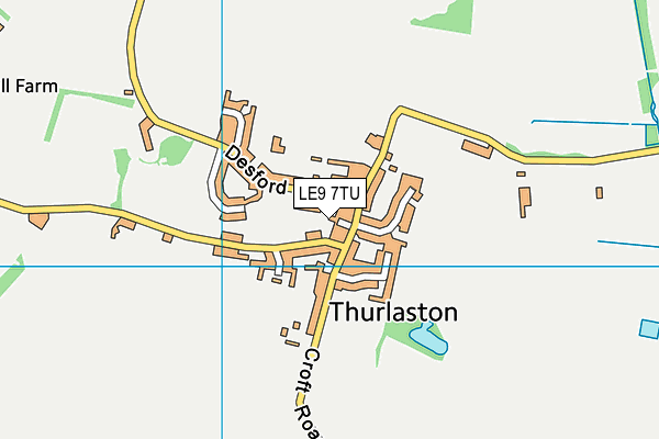 LE9 7TU map - OS VectorMap District (Ordnance Survey)