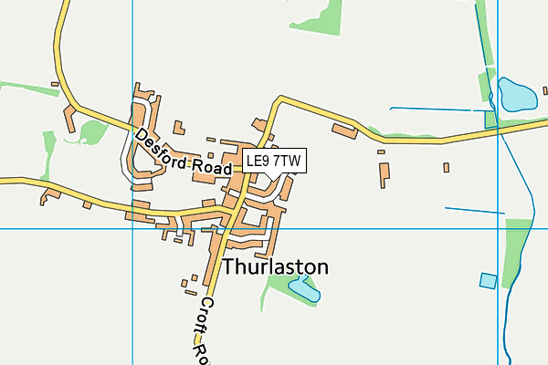 LE9 7TW map - OS VectorMap District (Ordnance Survey)