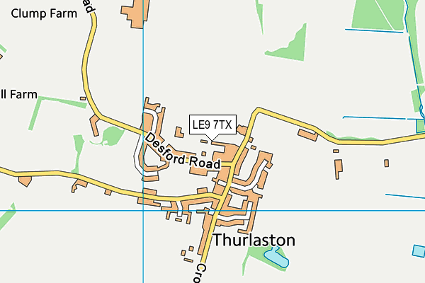 LE9 7TX map - OS VectorMap District (Ordnance Survey)