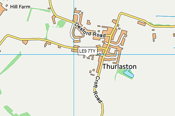 LE9 7TY map - OS VectorMap District (Ordnance Survey)