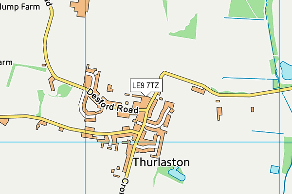 LE9 7TZ map - OS VectorMap District (Ordnance Survey)